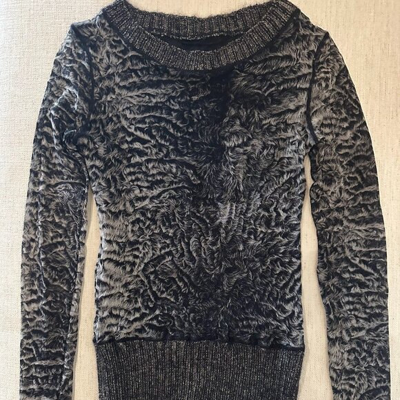 Sheer Mesh Sweater – Black & Silver - Picture 1 of 4